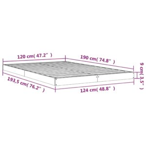 vidaXL Sängram vit 120x190 cm liten dubbel massiv furu - Bild 8