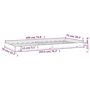 vidaXL Dagbädd 75x190 cm massivt furu - Bild 9