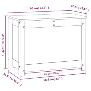 vidaXL Förvaringslåda honungsbrun 60x32x45,5 cm massiv furu - Bild 10