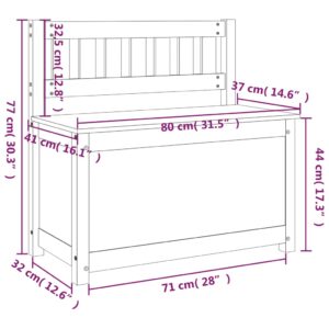 vidaXL Bänk svart 80x41x77 cm massiv furu - Bild 11