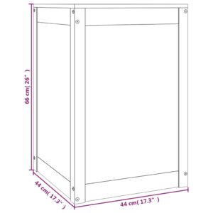 vidaXL Tvättkorg svart 44x44x66 cm massiv furu - Bild 10