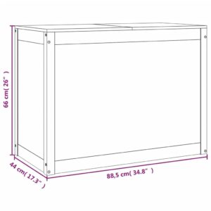 vidaXL Tvättkorg honungsbrun 88,5x44x66 cm massiv furu - Bild 10