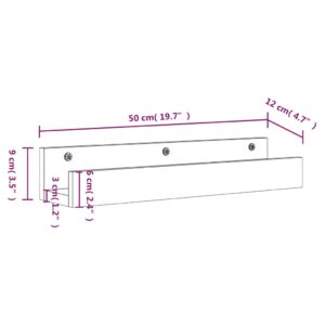 vidaXL Väggskåp 2 st honungsbrun 50x12x9 cm massiv furu - Bild 9