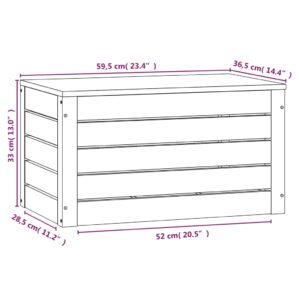 vidaXL Förvaringslåda honungsbrun 59,5x36,5x33 cm massiv furu - Bild 10