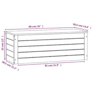 vidaXL Förvaringslåda 89x36,5x33 cm massiv furu - Bild 10