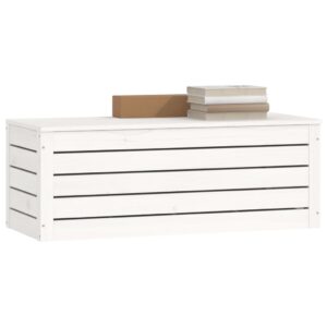 vidaXL Förvaringslåda vit 89x36,5x33 cm massiv furu - Bild 4