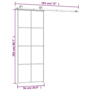 vidaXL Skjutdörr med beslagset ESG glas och aluminium 76x205 cm - Bild 9