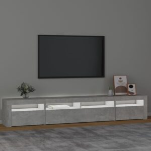 vidaXL Tv-bänk med LED-belysning betonggrå 240x35x40 cm - Bild 3