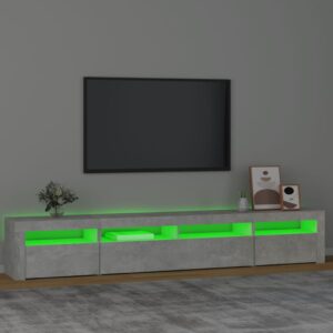 vidaXL Tv-bänk med LED-belysning betonggrå 240x35x40 cm - Bild 4