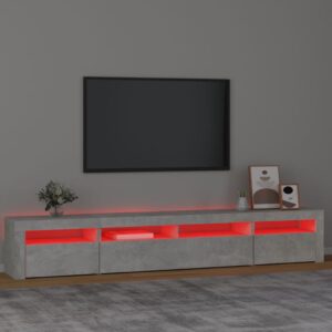 vidaXL Tv-bänk med LED-belysning betonggrå 240x35x40 cm - Bild 5