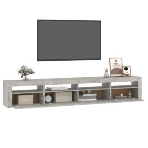 vidaXL Tv-bänk med LED-belysning betonggrå 240x35x40 cm - Bild 6