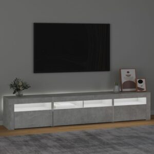 vidaXL Tv-bänk med LED-belysning betonggrå 210x35x40 cm - Bild 3