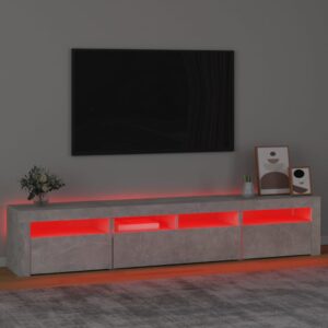 vidaXL Tv-bänk med LED-belysning betonggrå 210x35x40 cm - Bild 5