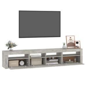 vidaXL Tv-bänk med LED-belysning betonggrå 210x35x40 cm - Bild 6