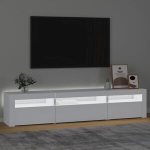 vidaXL Tv-bänk med LED-belysning vit 195x35x40 cm - Bild 3