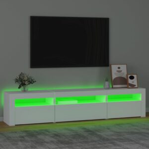 vidaXL Tv-bänk med LED-belysning vit 195x35x40 cm - Bild 4