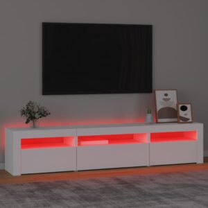 vidaXL Tv-bänk med LED-belysning vit 195x35x40 cm - Bild 5