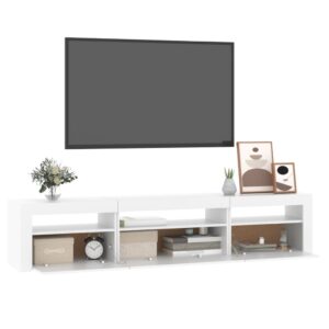 vidaXL Tv-bänk med LED-belysning vit 195x35x40 cm - Bild 6