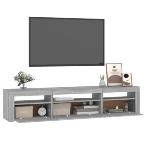 vidaXL TV-bänk med LED-belysning grå sonoma 195x35x40 cm - Bild 6