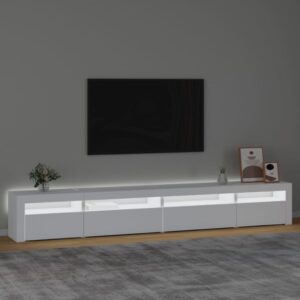 vidaXL Tv-bänk med LED-belysning vit 270x35x40 cm - Bild 3