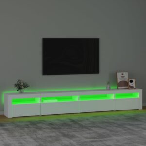 vidaXL Tv-bänk med LED-belysning vit 270x35x40 cm - Bild 4