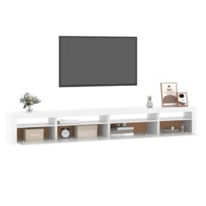 vidaXL Tv-bänk med LED-belysning vit 270x35x40 cm - Bild 6