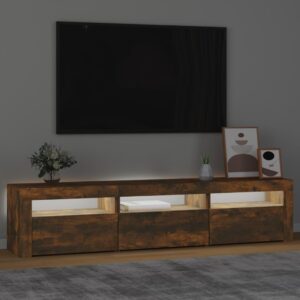 vidaXL Tv-bänk med LED-belysning rökfärgad ek 180x35x40 cm - Bild 3