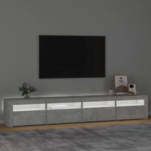 vidaXL Tv-bänk med LED-belysning betonggrå 240x35x40 cm - Bild 3