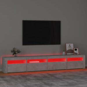 vidaXL Tv-bänk med LED-belysning betonggrå 240x35x40 cm - Bild 5