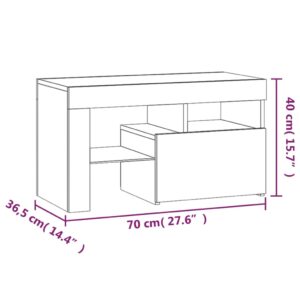 vidaXL Sängbord med LED 2 st svart 70x36,5x40 cm - Bild 11