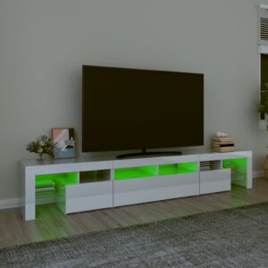 vidaXL Tv-bänk med LED-belysning vit högglans 230x36,5x40 cm - Bild 4