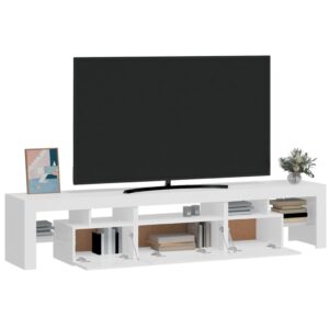 vidaXL Tv-bänk med LED-belysning Vit högglans 200x36,5x40 cm - Bild 6