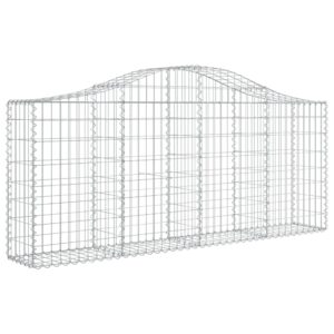 vidaXL Gabion bågformad 200x30x80/100 cm galvaniserat järn - Bild 2