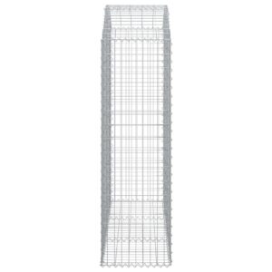 vidaXL Gabion bågformad 150x50x160/180 cm galvaniserat järn - Bild 4