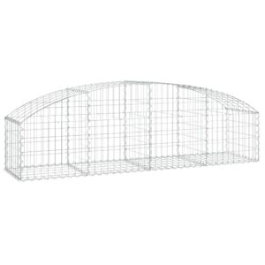 vidaXL Gabion bågformad 200x50x40/60 cm galvaniserat järn - Bild 2