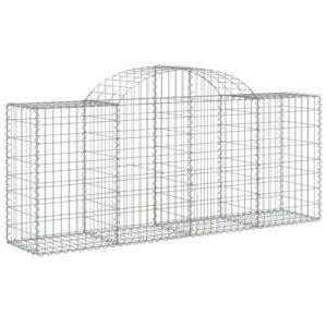 vidaXL Gabion bågformad 200x50x80/100 cm galvaniserat järn - Bild 2