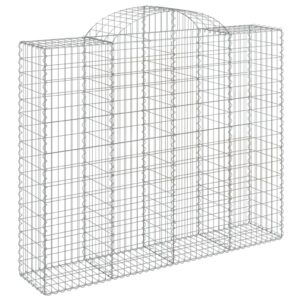 vidaXL Gabion bågformad 200x50x160/180 cm galvaniserat järn - Bild 2