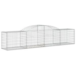 vidaXL Gabion bågformad 300x50x60/80 cm galvaniserat järn - Bild 2