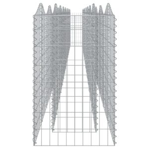 vidaXL Upphöjd planteringsgabion 800x50x100 cm galvaniserat järn - Bild 4