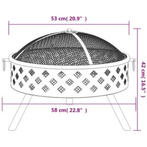 vidaXL Eldstad med eldgaffel 58 cm XXL stål - Bild 7