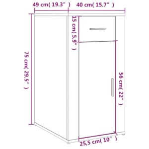 vidaXL Skrivbordskåp högglans vit 40x49x75 cm konstruerat trä - Bild 11