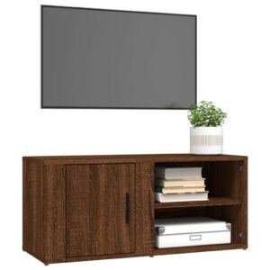 vidaXL Tv-bänk brun ek 80x31,5x36 cm konstruerat trä - Bild 4