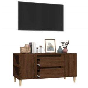 vidaXL Tv-bänk brun ek 102x44,5x50 cm konstruerat trä - Bild 5