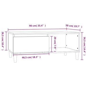 vidaXL Soffbord rökfärgad ek 90x50x36,5 cm konstruerat trä - Bild 9