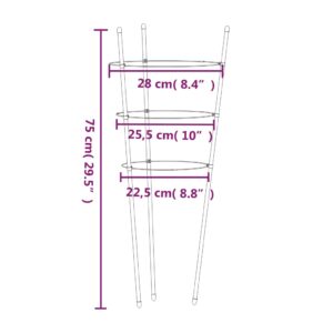 vidaXL Växtstöd med 3 ringar 5 st grön 75 cm stål - Bild 8