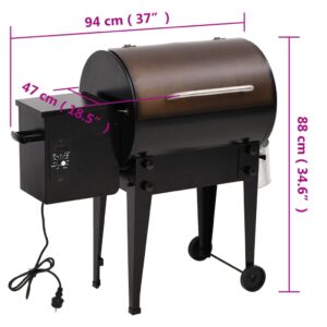 vidaXL Pelletsgrill svart 94 cm järn - Bild 9