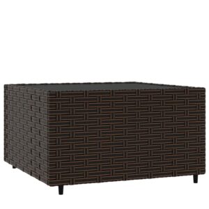 vidaXL Loungebord fyrkantigt brun 50x50x30 cm konstrotting - Bild 2