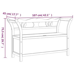 vidaXL Trädgårdsbänk vit 107x45x75,5 cm massivt granträ - Bild 9