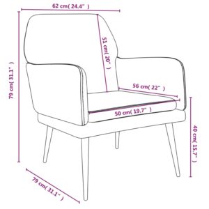 vidaXL Fåtölj mörkgrå 62x79x79 cm sammet - Bild 8