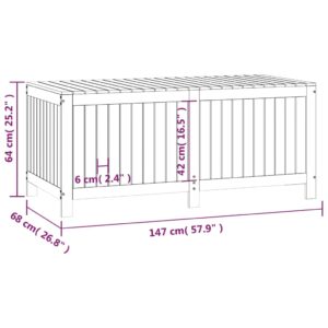 vidaXL Dynbox vit 147x68x64 cm massiv furu - Bild 10